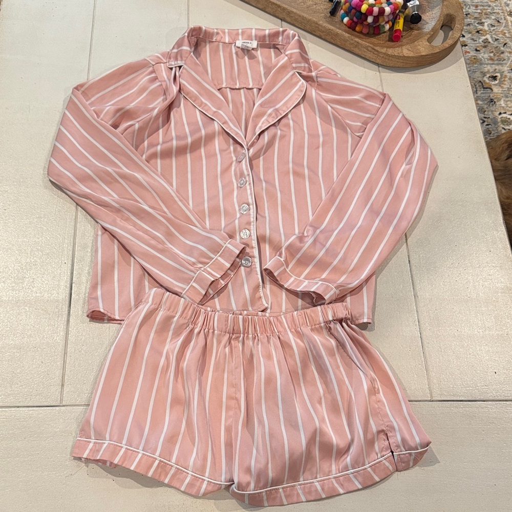 Forever 21 Blush Striped Pajama Set